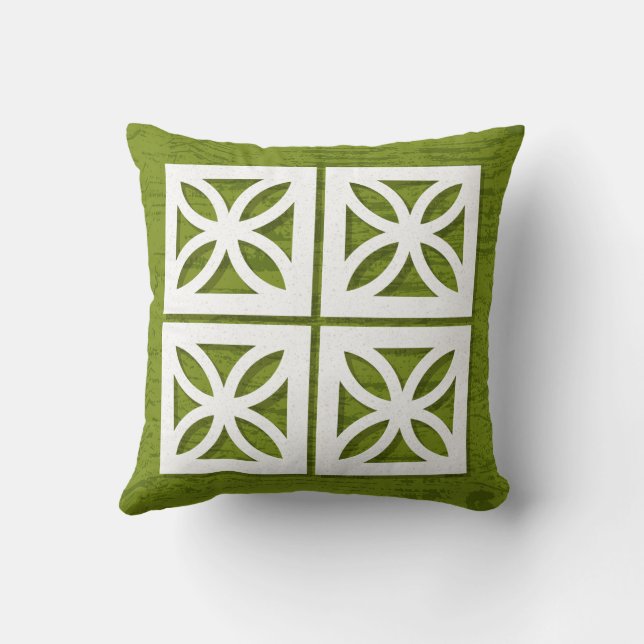 Mid-Century Modern Breeze Block Lime Pillow 2 (Back)