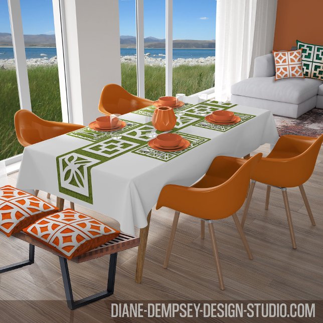 Mid-Century Modern Breeze Block Orange Pillow (See all the color options for the breeze block designs + more modernist designs in the series.)