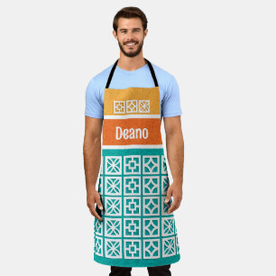 Mid-Century Modern Breeze Blocks Custom Apron