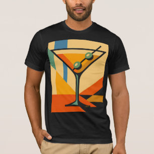 Mid Century Modern Bright Bauhaus Martini T-Shirt