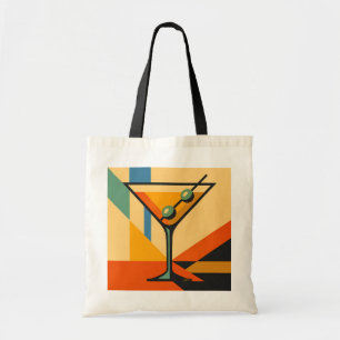 Mid Century Modern Bright Bauhaus Martini Tote Bag