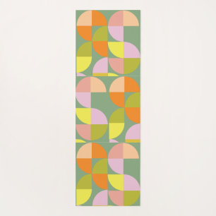 Mid Century Modern Bright Colourful Fresh Geometri Yoga Mat