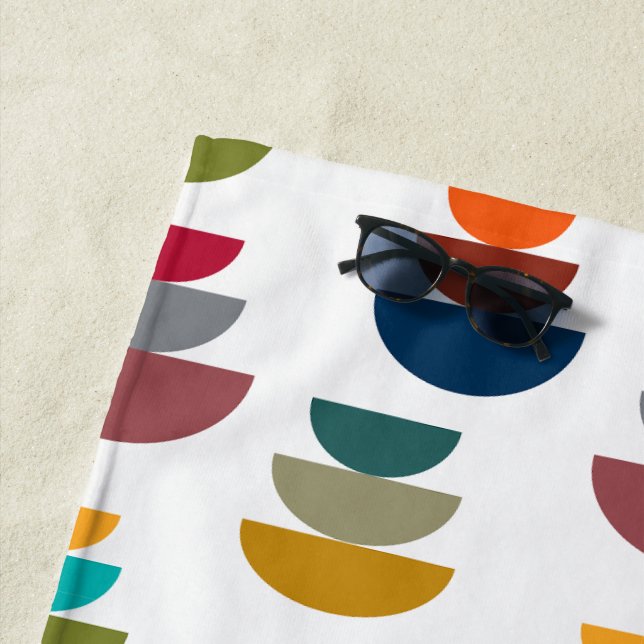 Mid-Century Modern Bright Minimalism  Beach Towel (In Situ)