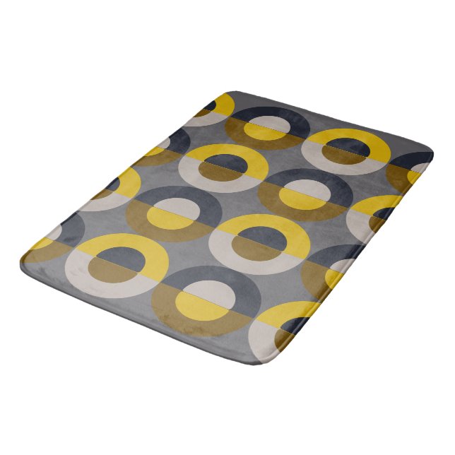 Mid-Century Modern Bronze Mustard Thunder       Bath Mat (Angled)