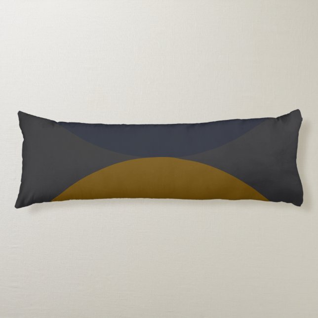 Mid-Century Modern Bronze Mustard Thunder   Body Cushion (Front)