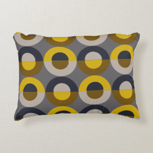 Mid-Century Modern Bronze Mustard Thunder     Decorative Cushion