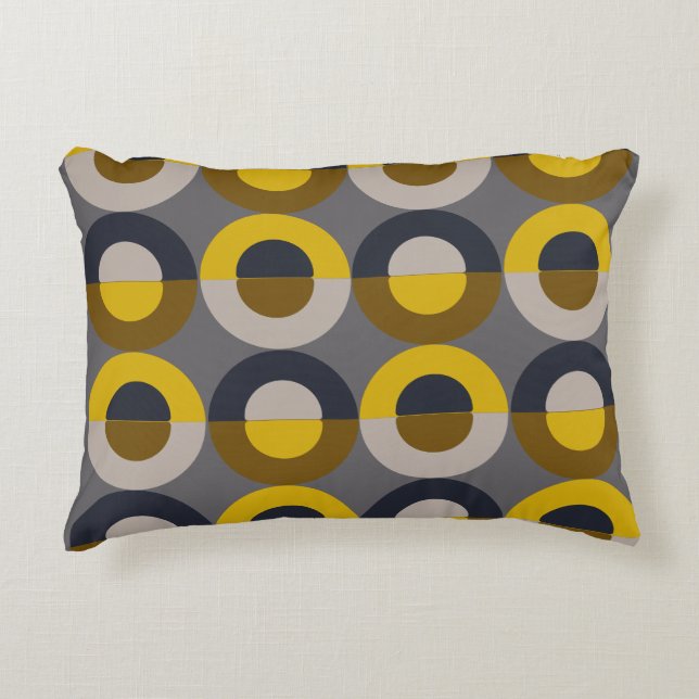 Mid-Century Modern Bronze Mustard Thunder     Decorative Cushion (Front)