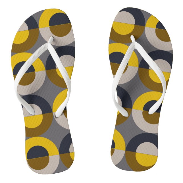 Mid-Century Modern Bronze Mustard Thunder     Jandals (Footbed)