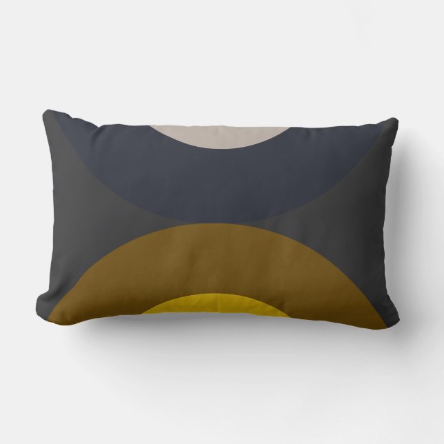 Mid-Century Modern Bronze Mustard Thunder  Lumbar Cushion (Front)