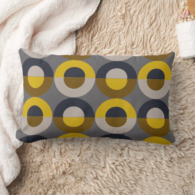 Mid-Century Modern Bronze Mustard Thunder      Lumbar Cushion (Blanket)