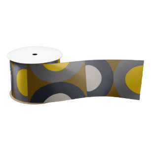 Mid-Century Modern Bronze Mustard Thunder    Satin Ribbon