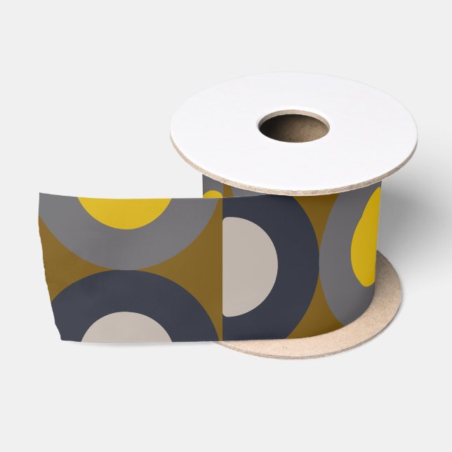 Mid-Century Modern Bronze Mustard Thunder    Satin Ribbon (Spool)