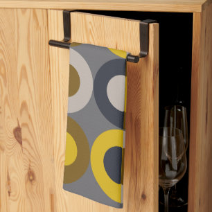 Mid-Century Modern Bronze Mustard Thunder Tea Towel
