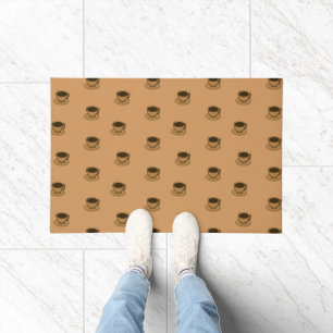 Mid Century Modern Brown Cosy Coffee Cup Doormat