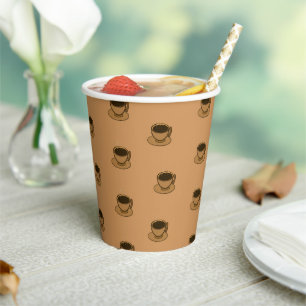Mid Century Modern Brown Cosy Coffee Cup Paper Cup