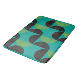 Mid-Century Modern Brown green and turquoise      Bath Mat