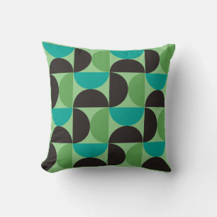 Mid-Century Modern Brown green and turquoise    Cushion