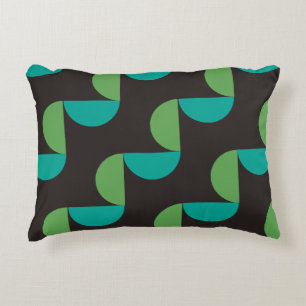 Mid-Century Modern Brown green and turquoise       Decorative Cushion