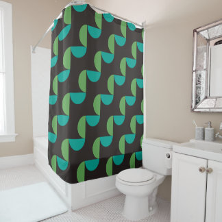 Mid-Century Modern Brown green and turquoise Shower Curtain