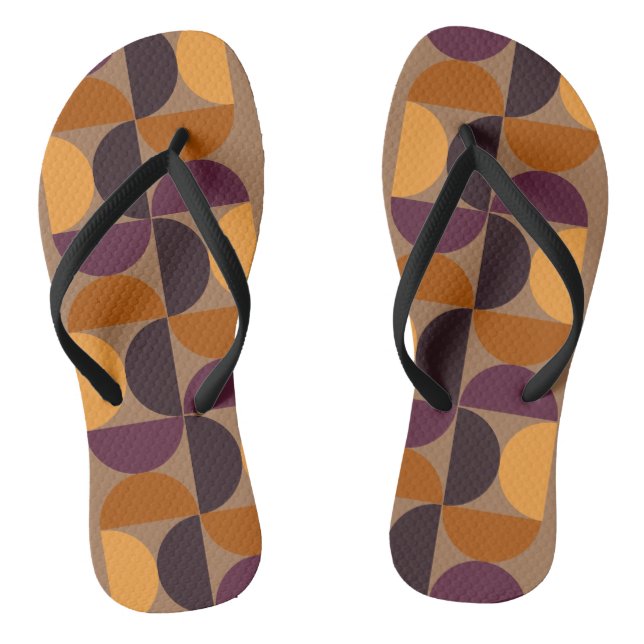 Mid-Century Modern Burnt Wine Eclipse    Jandals (Footbed)