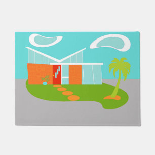 Mid Century Modern Cartoon House Door Mat