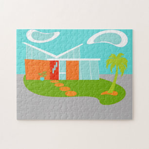 Mid Century Modern Cartoon House Puzzle