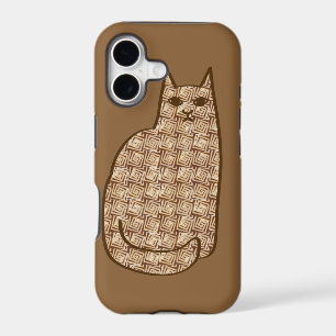 Mid-Century Modern Cat, Beige and Light Brown