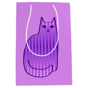 Mid-Century Modern Cat, Orchid and Purple Medium Gift Bag