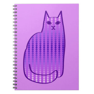 Mid-Century Modern Cat, Orchid and Purple Notebook