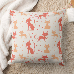 Mid-Century Modern Cat Pattern Cushion