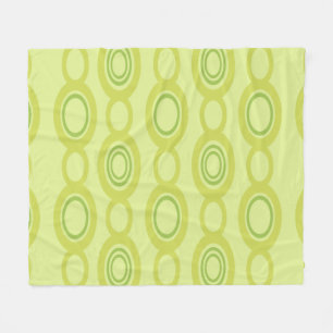 Mid Century Modern Chain Links Chartreuse Fleece Blanket