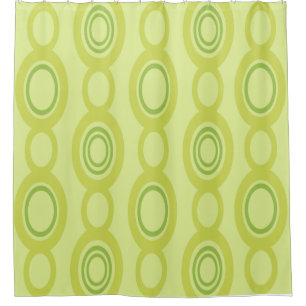 Mid Century Modern Chain Links Chartreuse Shower Curtain