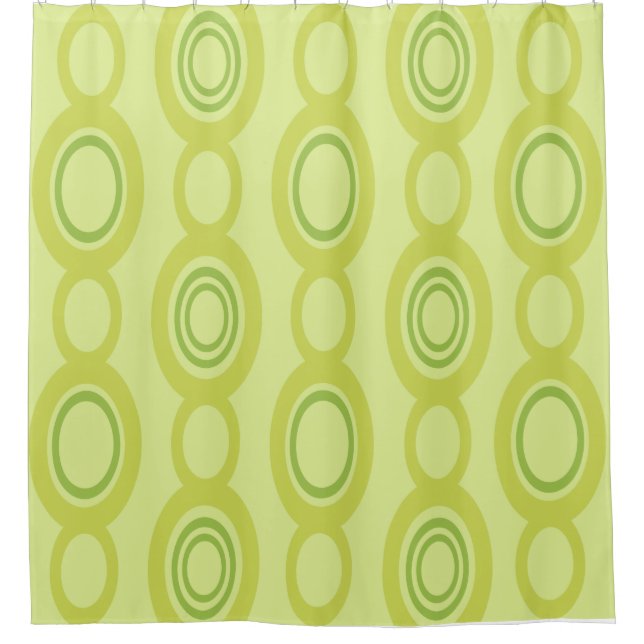 Mid Century Modern Chain Links Chartreuse Shower Curtain (Front)