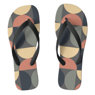 Mid Century Modern Charcoal Salmon     Jandals