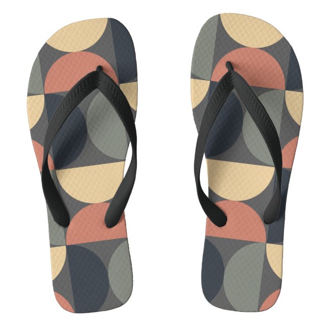 Mid Century Modern Charcoal Salmon     Jandals (Footbed)