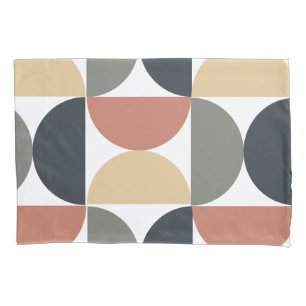 Mid Century Modern Charcoal Salmon Pillowcase