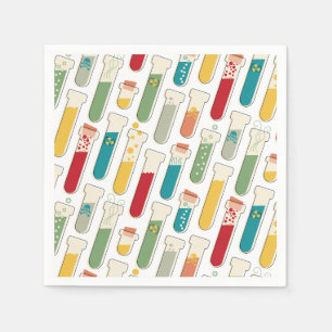 Mid Century Modern Chemistry Test Tube Stripe Napkin
