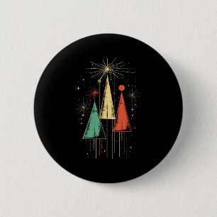 Mid Century Modern Christmas 6 Cm Round Badge