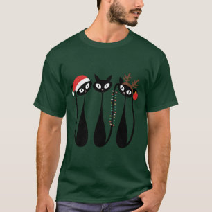 Mid Century Modern Christmas Cats Retro Classic T-Shirt