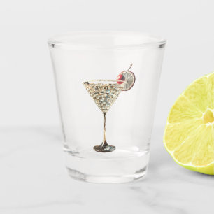 Mid Century Modern Christmas Cran Citrus Cocktail Shot Glass