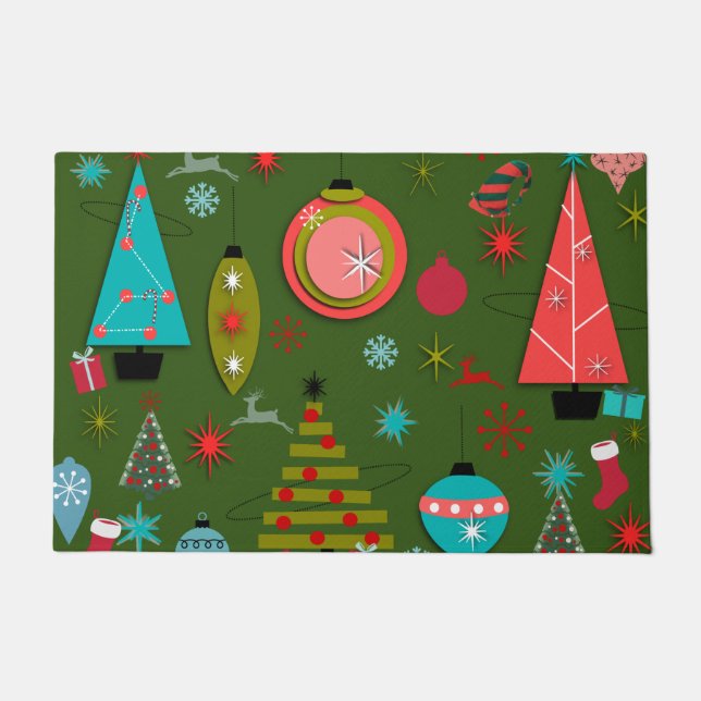 Mid-Century Modern Christmas Doormat (Front)