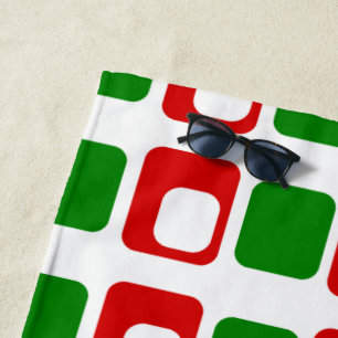 Mid-Century Modern Christmas in July Beach Towel
