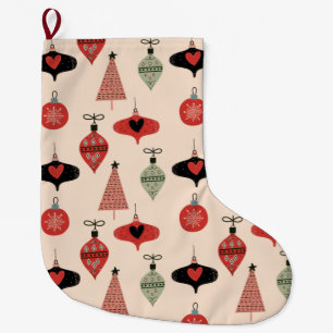 Mid-Century Modern Christmas Large Christmas Stock Stocking