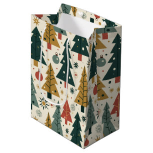 Mid-Century Modern Christmas Medium Gift Bag