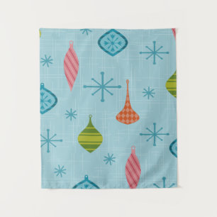 Mid Century Modern Christmas Ornaments Tapestry