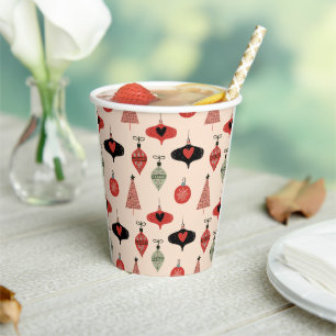 Mid Century Modern Christmas Pattern  Paper Cups