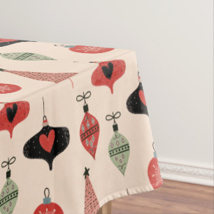 Mid Century Modern Christmas Pattern Tablecloth