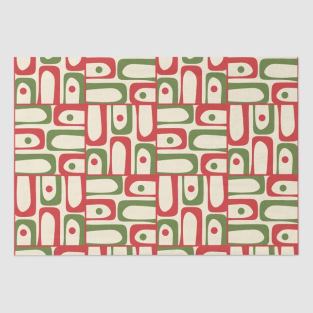 Mid Century Modern Christmas Piquet Modernist Xmas Tissue Paper (Front)