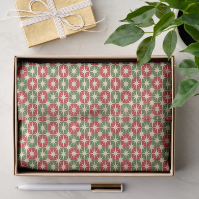 Mid Century Modern Christmas Retro Starbursts Tissue Paper (Gift)