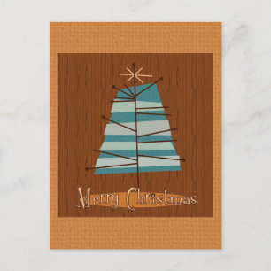 Mid Century Modern Christmas Tree Holiday Postcard